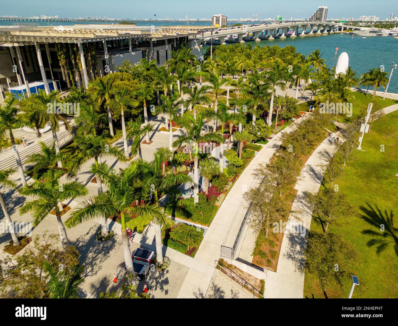 Photo aérienne Maurice A Ferre Park Miami Banque D'Images