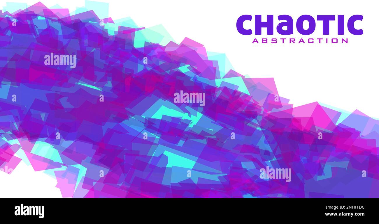 Abstraction dynamique chaotique bleu violet sur fond blanc. Modèle graphique vectoriel géométrique texturé Illustration de Vecteur