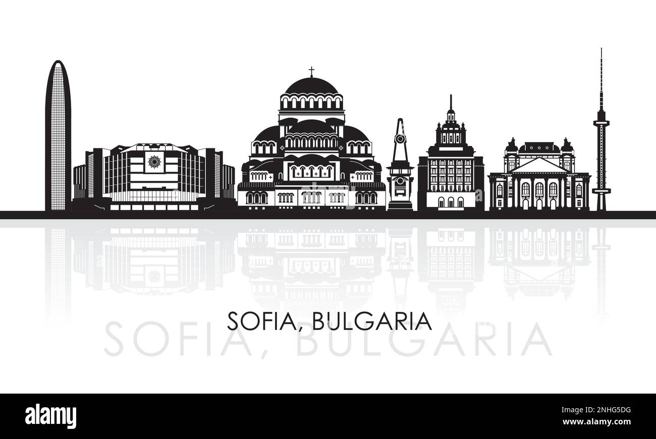 Silhouette Skyline panorama de la ville de Sofia, Bulgarie - illustration vectorielle Illustration de Vecteur