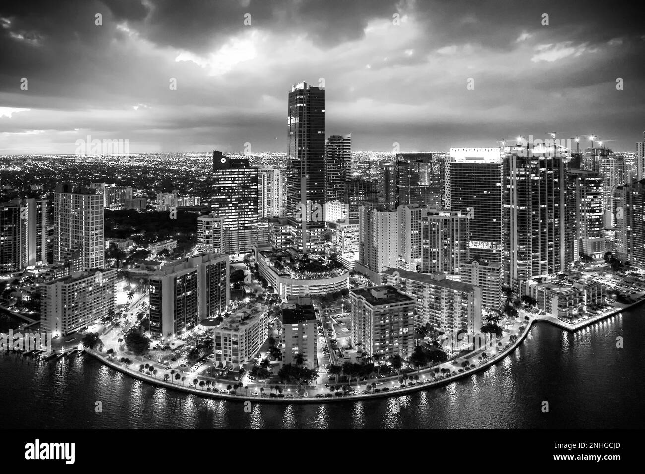 Hôtel four Seasons, Brickell Miami Downtown, vue aérienne, Miami, Floride du Sud, Dade, Floride, États-Unis Banque D'Images