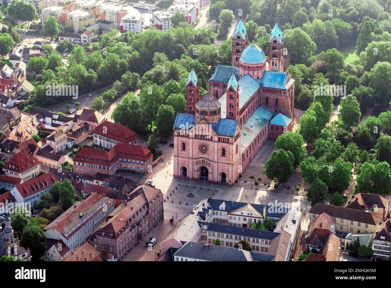 Cathédrale de Speyer , vue aérienne Speyer Baden Wuerttemberg Allemagne Banque D'Images