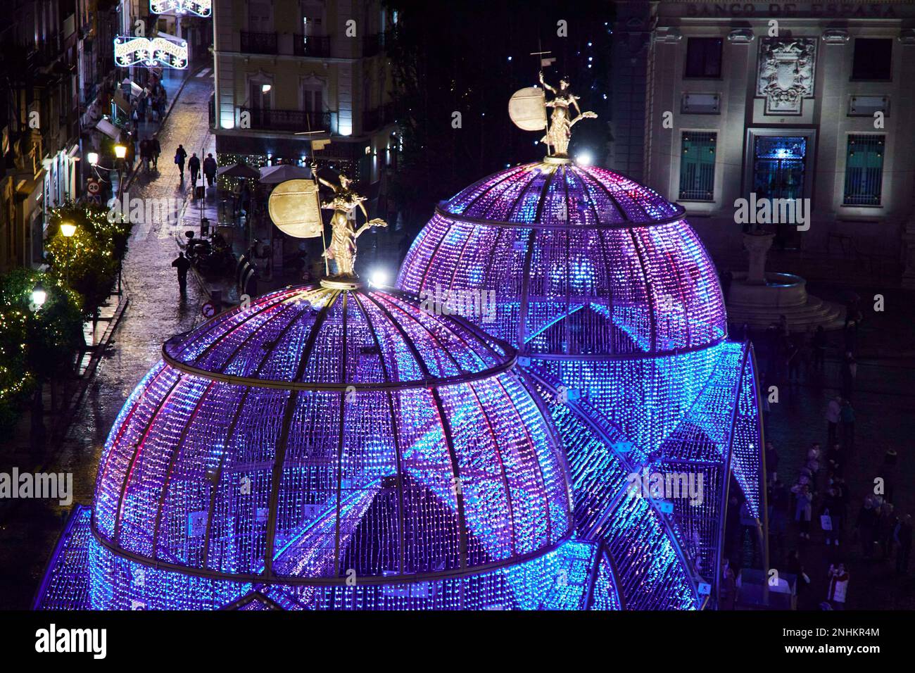 The city of Seville has installed a Cathedral of Lights in the Plaza de San Francisco, on December 12, 2022 in Seville (Andalusia, Spain). The Cathedral of Lights has been the bet that this Christmas, the city council of Seville, has chosen for the decoration of the central square of San Francisco. A structure that has several passes with light and sound to the delight of the Sevillians. DECEMBER 12;2022 Joaquin Corchero / Europa Press 12/12/2022 (Europa Press via AP) Banque D'Images
