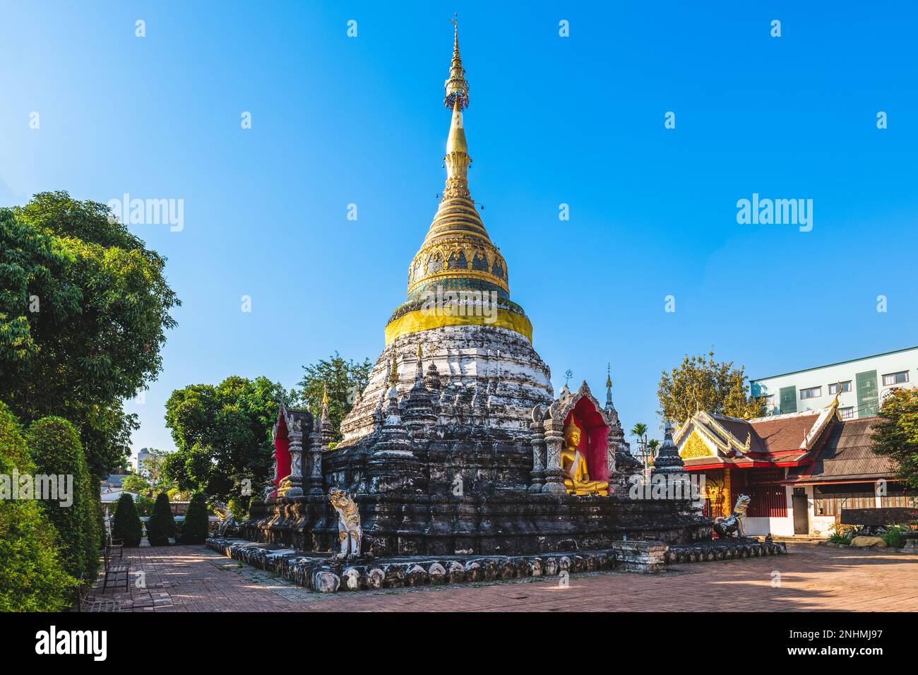Wat Bupfaram dans le district de Muang, Chiang Mai, Thaïlande Banque D'Images