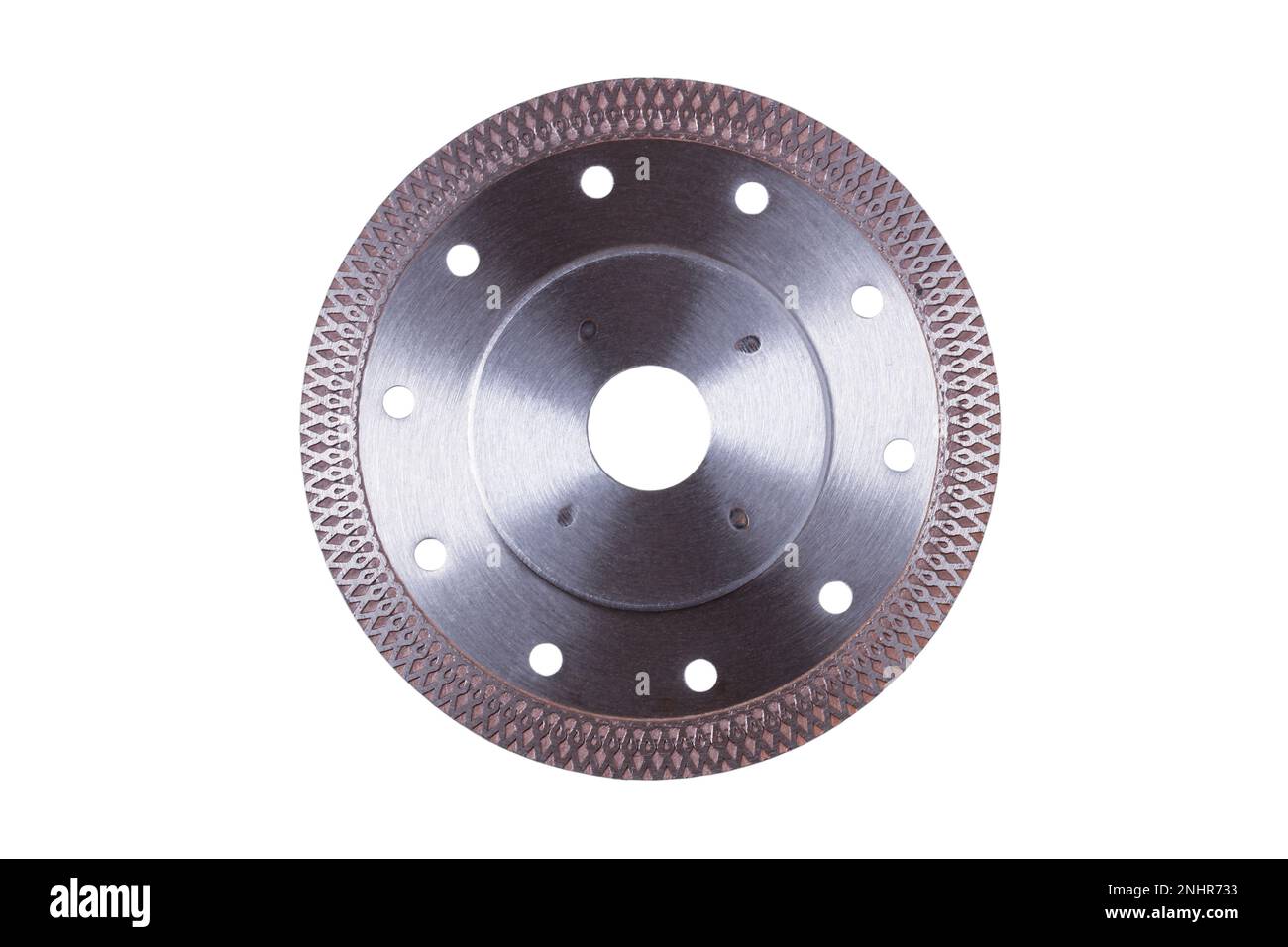 Disque à tronçonner pour meuleuse d'angle pour la découpe de carreaux en céramique et de grès cérame isolé sur fond blanc Banque D'Images