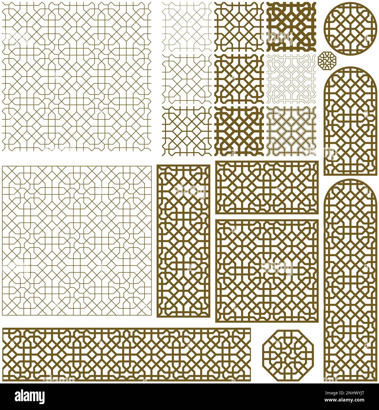 Éléments de conception supplémentaires. Décoration géométrique arabe. Couleur marron. Illustration de Vecteur