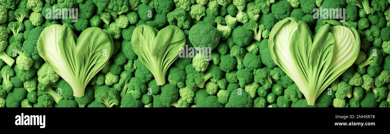 fond de légumes verts. Forme de coeur par les légumes. Concept d'alimentation saine. Légumes verts et feuilles de fond de produits frais du jardin, orga Banque D'Images