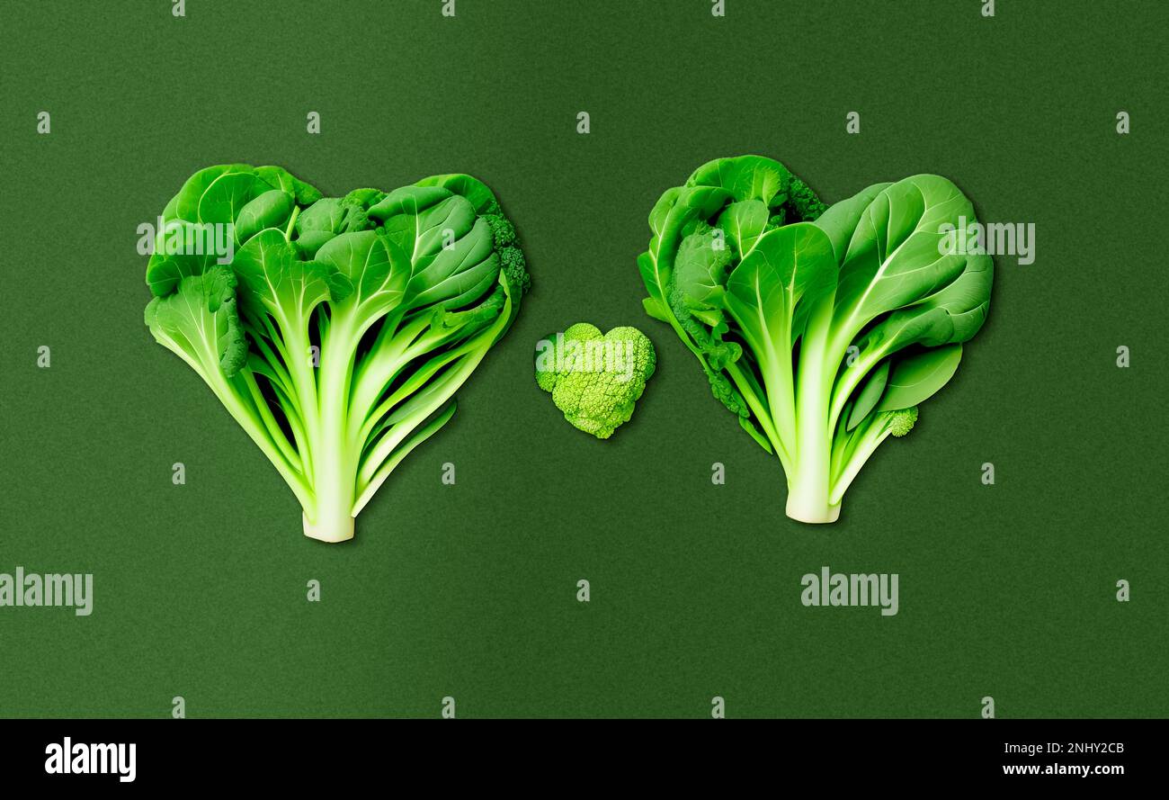 fond de légumes verts. Les légumes verts et le fond de la nourriture feuillue comme concept de saine alimentation de jardin frais produit organiquement cultivé comme symbole Banque D'Images