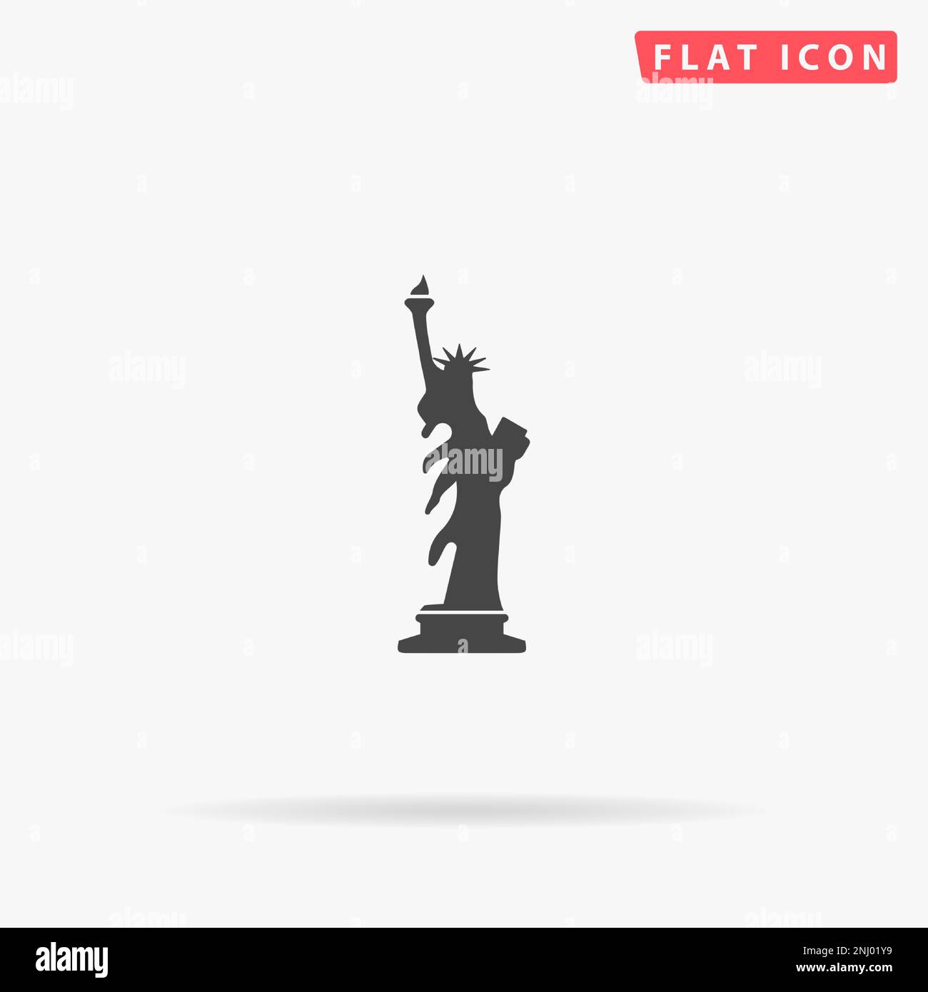 Statue de la liberté, icône vectorielle plate. Illustrations dessinées à la main. Illustration de Vecteur
