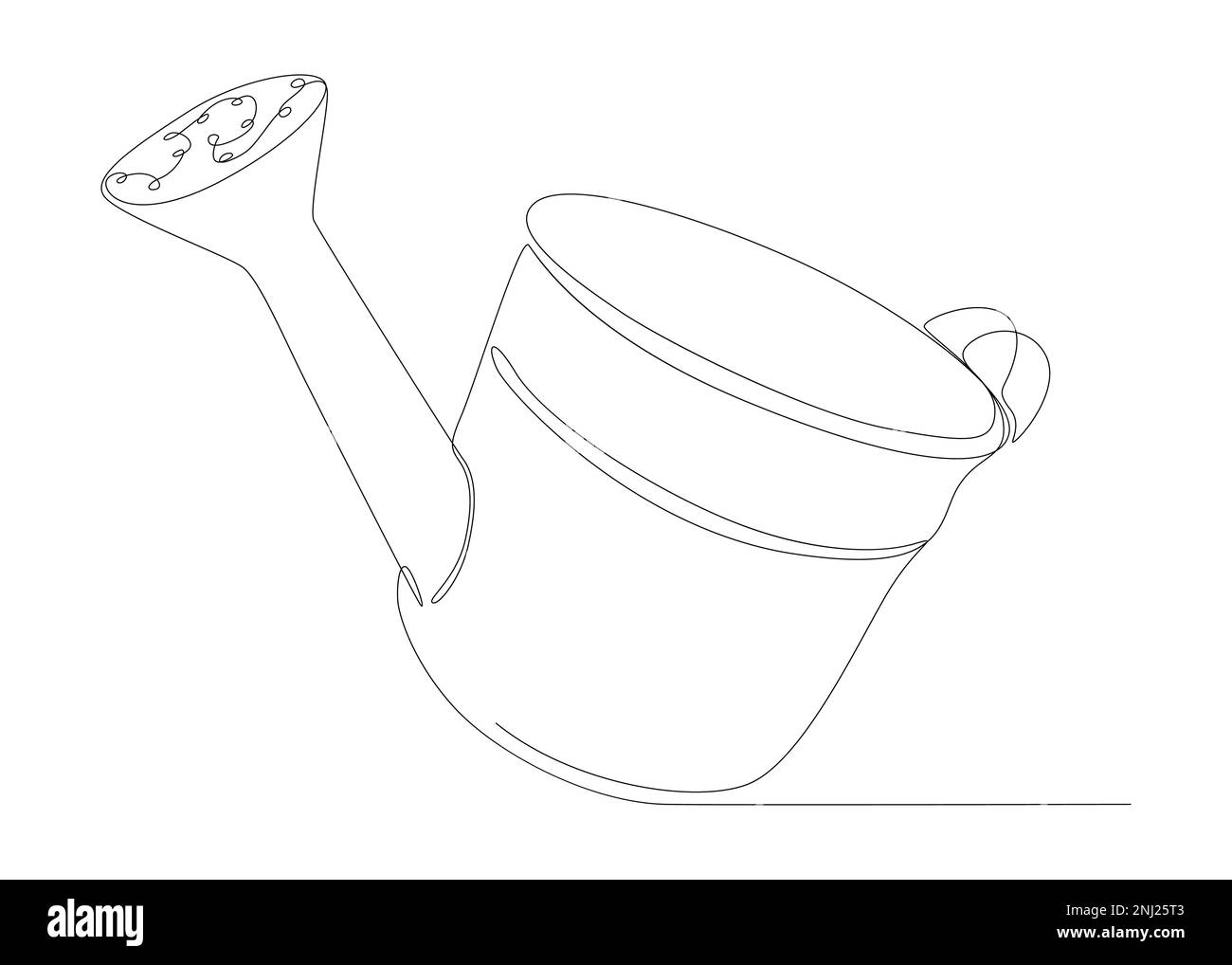 Une ligne continue d'arrosage CAN. Concept de vecteur d'illustration à trait fin. Dessin de contour idées créatives. Illustration de Vecteur