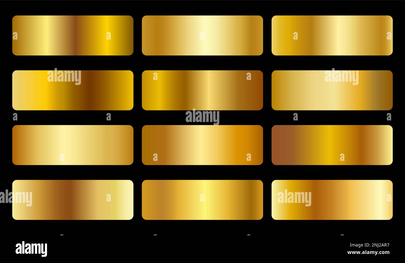 Ensemble d'éléments d'arrière-plan du vecteur de dégradé doré Illustration de Vecteur