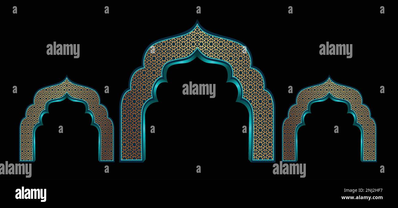 Motif d'illustration vectorielle d'entrée à motif arabe Illustration de Vecteur