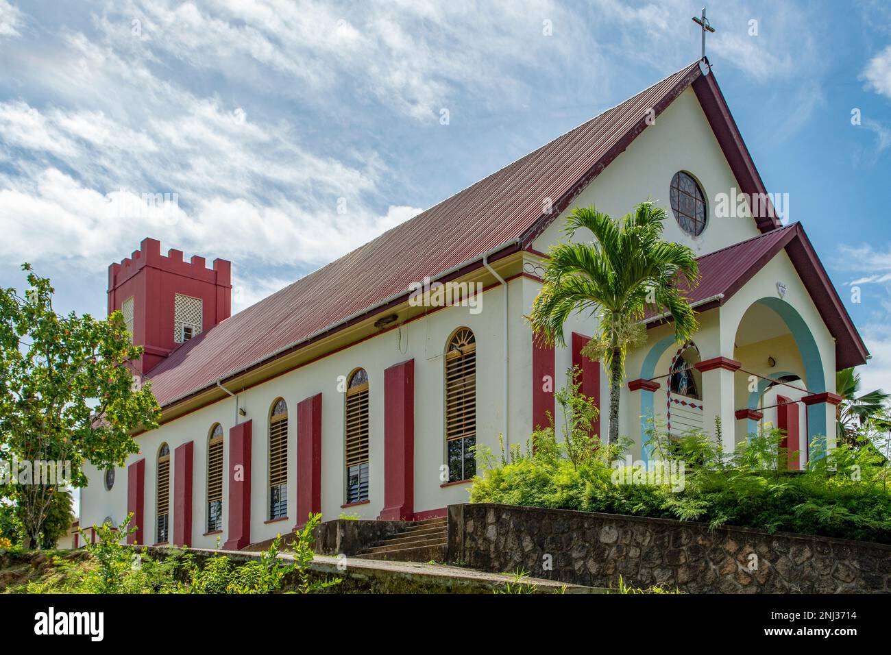 Église à Anse Boileau, île Mahé, Seychelles Banque D'Images