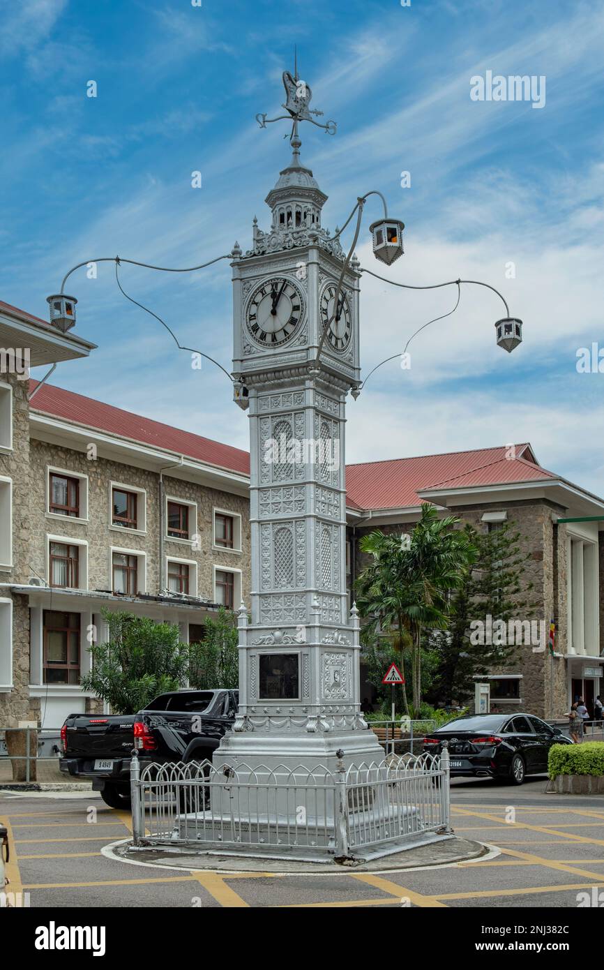 Victoria Clocktower, Victoria, île Mahé, Seychelles Banque D'Images