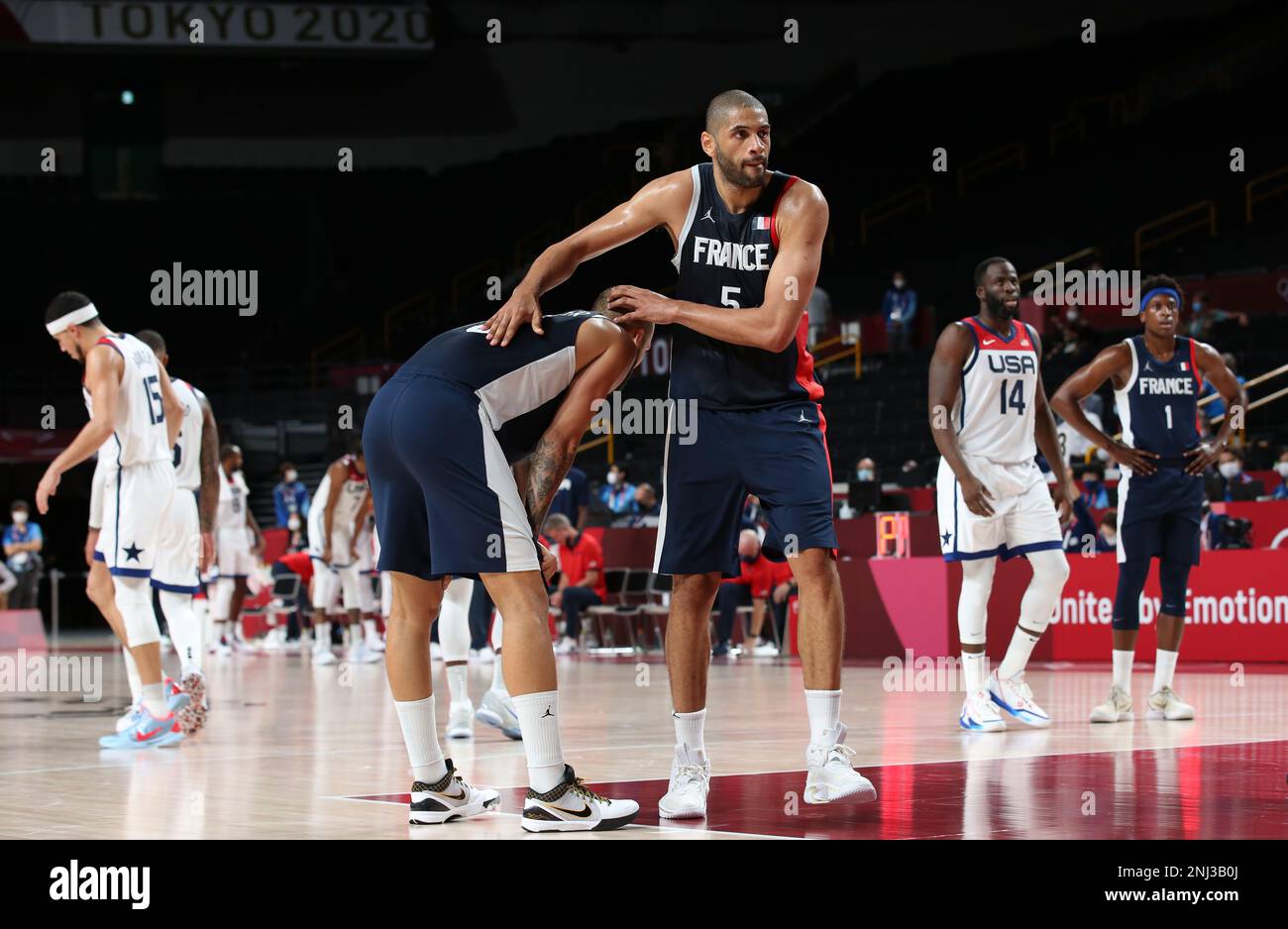 7 AOÛT 2021 Nicolas Batum de France dans le jeu de la Médaille d'or du basketball masculin aux