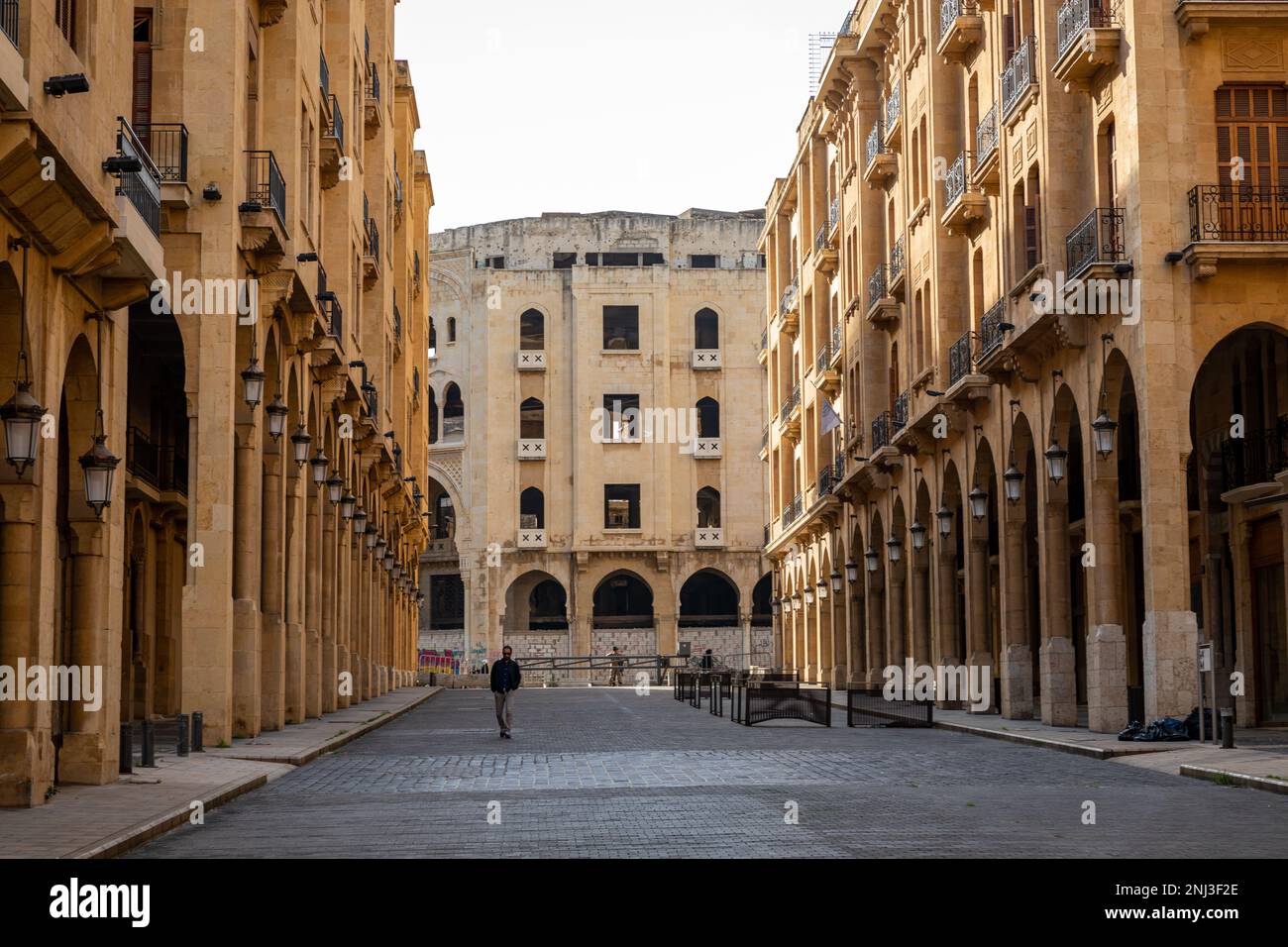 Vue sur la place Nijmeh à Beyrouth. Architecture traditionnelle dans la vieille ville de Beyrouth. Liban. Banque D'Images