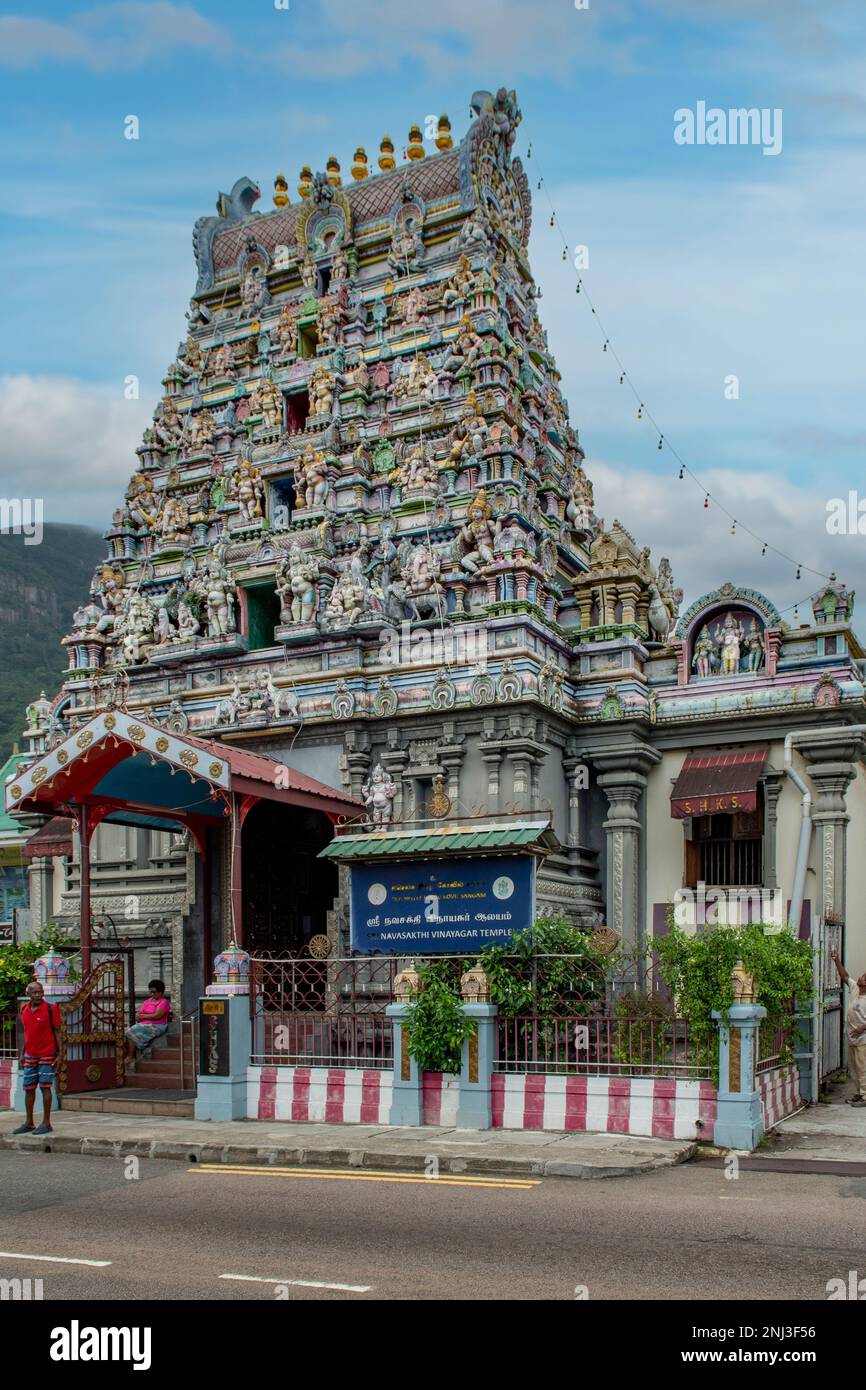 Arul Mihu Navasakthi Vinayagar Temple, Victoria, île Mahé, Seychelles Banque D'Images
