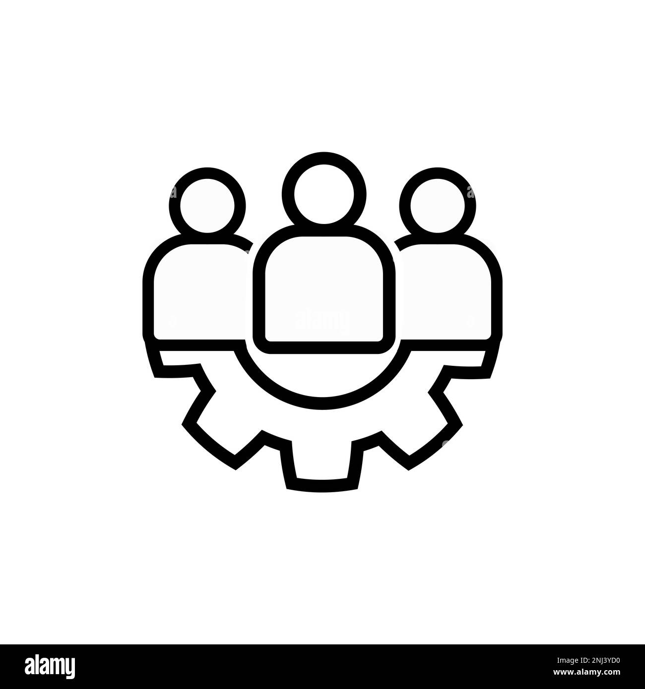 Icône de ligne de travail d'équipe. Panneau du flux de travail de l'entreprise. Symbole de réunion de travail. Élément de conception de qualité. Contour modifiable. Icône de travail d'équipe de style linéaire. Vecteur Illustration de Vecteur