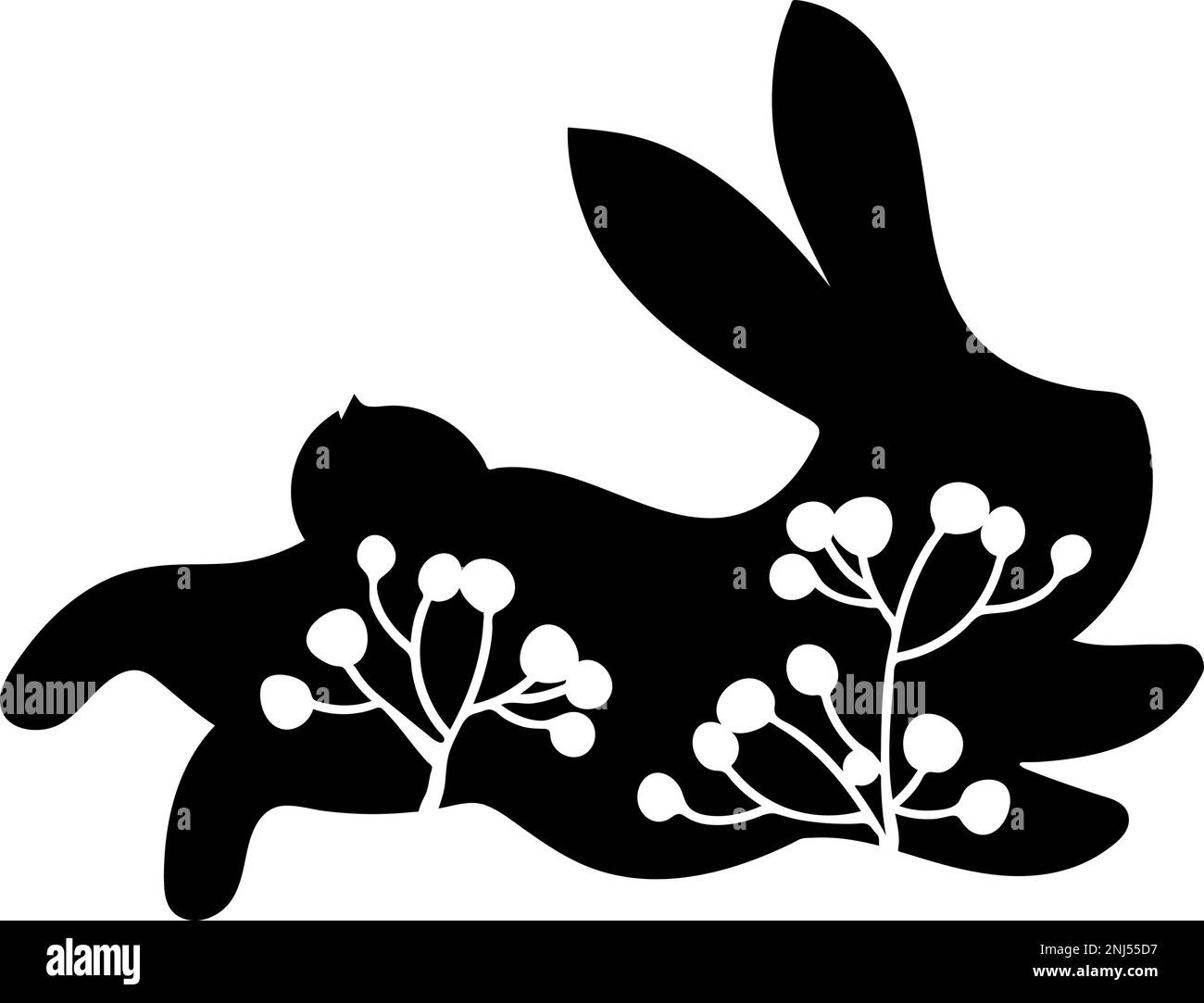 Lapin de Pâques avec baies, lapins fleuris lapin de fantaisie floral