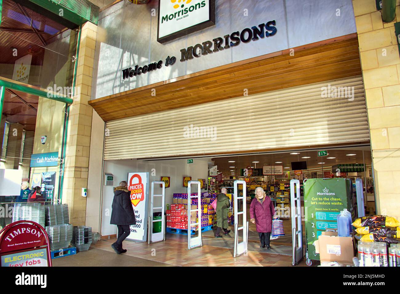 Glasgow, Écosse, Royaume-Uni 22nd février 2023. Morrisons manque de tomates n'a pas vu un fruit ion les étagères. Les étagères les plus vides que j'ai jamais vu crédit Gerard Ferry/Alay Live News Banque D'Images