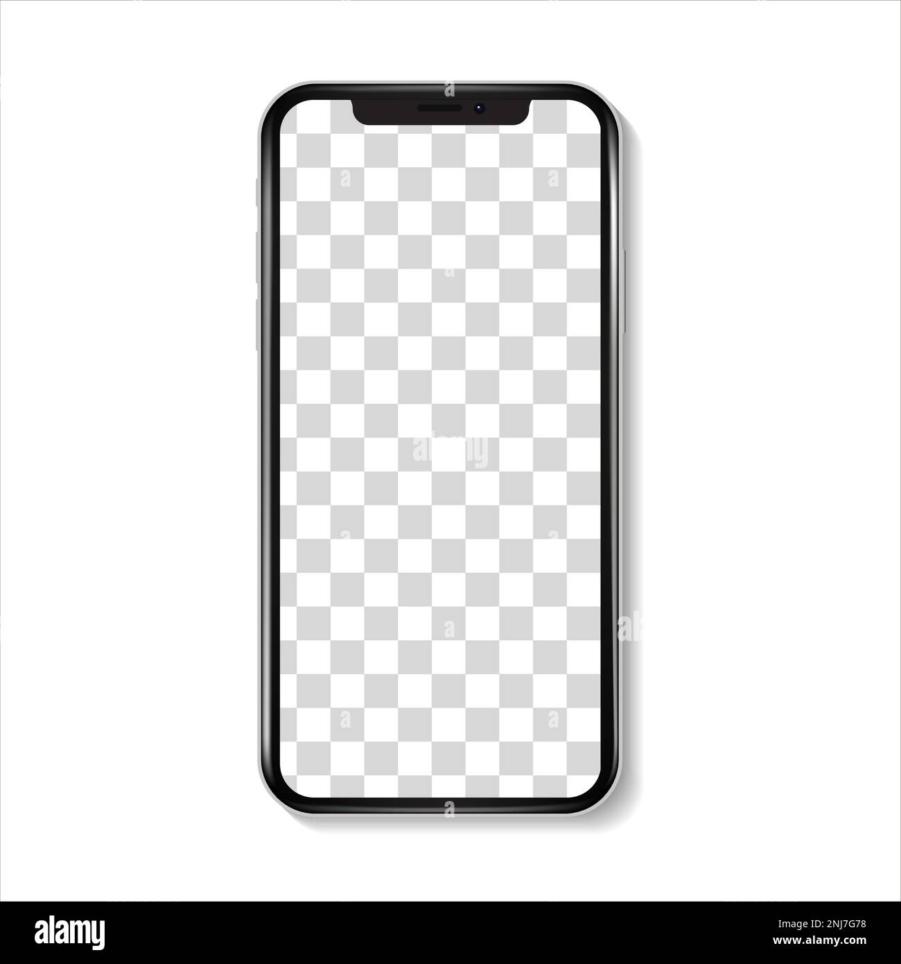 modèles réalistes smartphone avec écrans transparents, collection de maquettes pour smartphone, vue avant de l'appareil Illustration de Vecteur