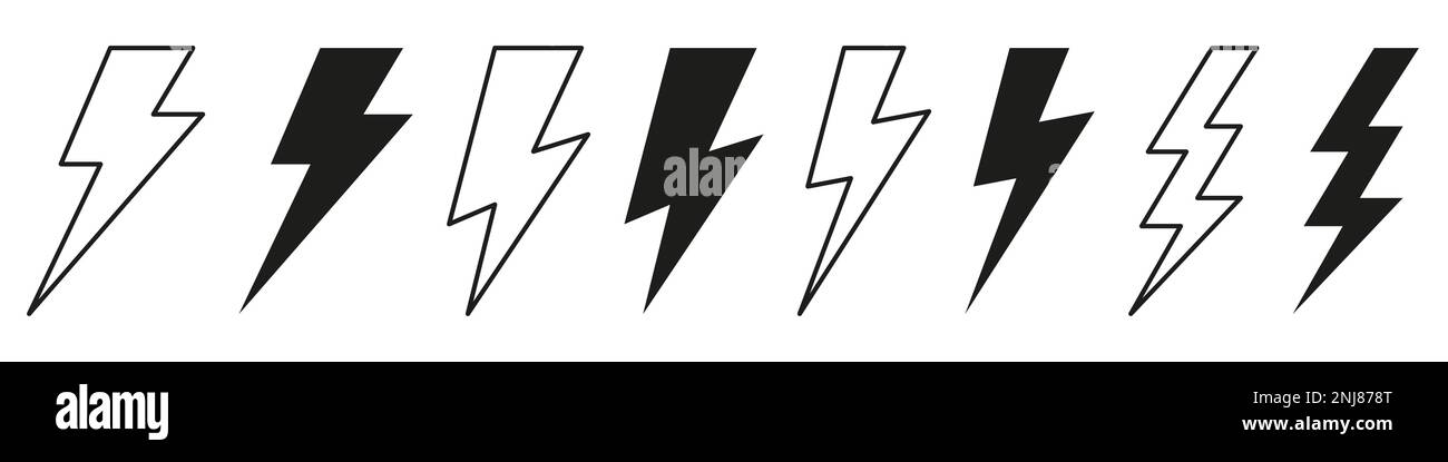 Ensemble de logos de éclair électrique Vector isolé sur fond blanc pour ...