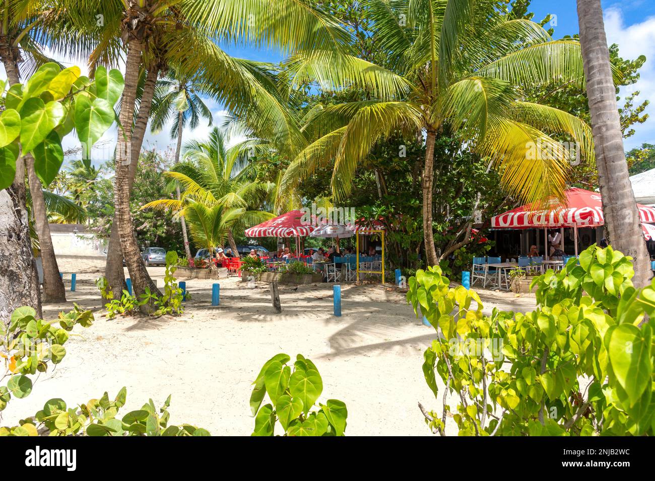 Restaurant New Toululoulou, Plage municipale de Sainte-Anne, Sainte-Anne, le Marin, Martinique, Petites Antilles, Caraïbes Banque D'Images