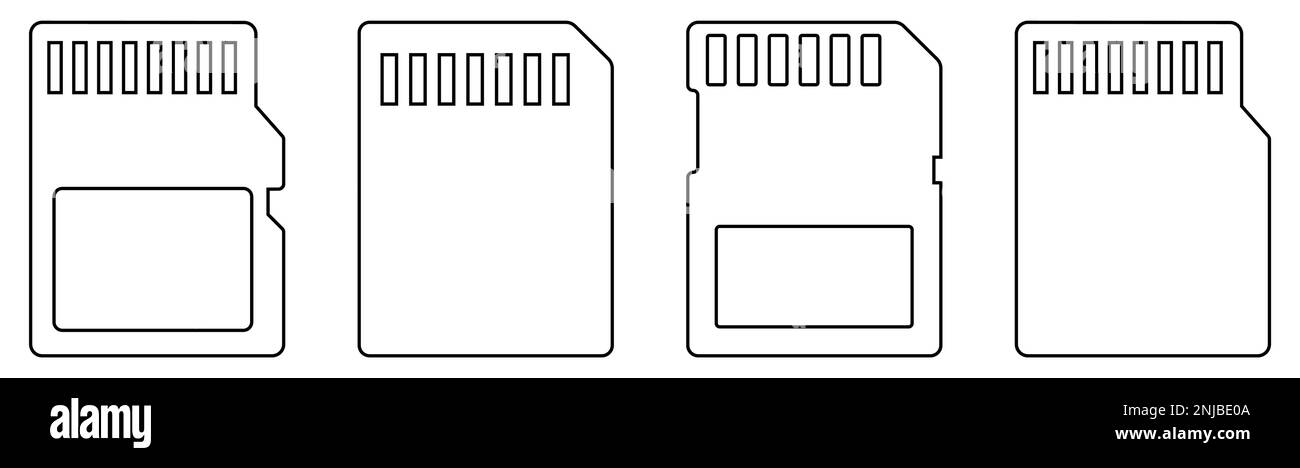 Icônes de la ligne de la carte SD. Illustration vectorielle isolée sur fond blanc Illustration de Vecteur