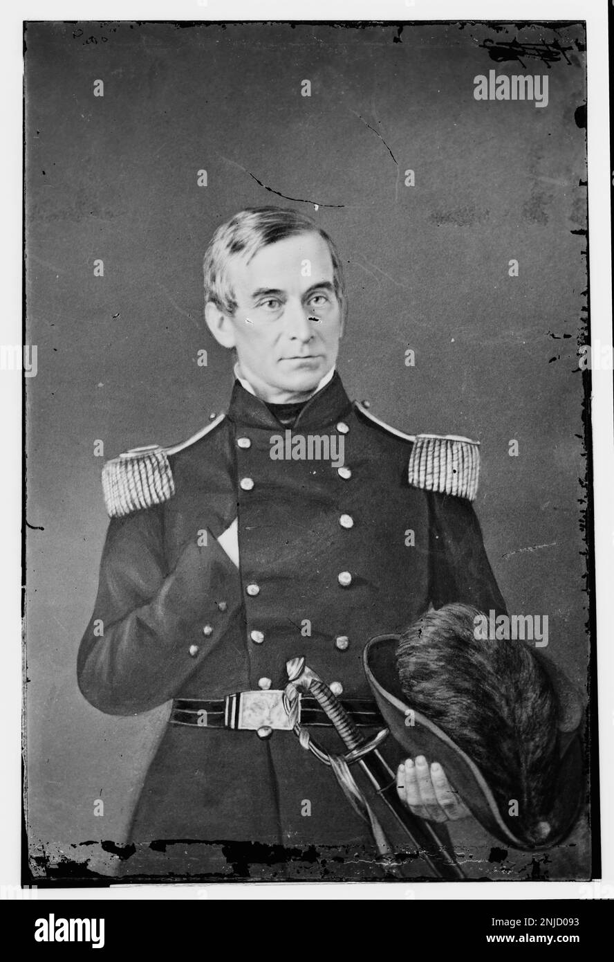 Portrait du major Robert Anderson, qui fait partie de la collection Brady-Handy à la Bibliothèque du Congrès. Banque D'Images