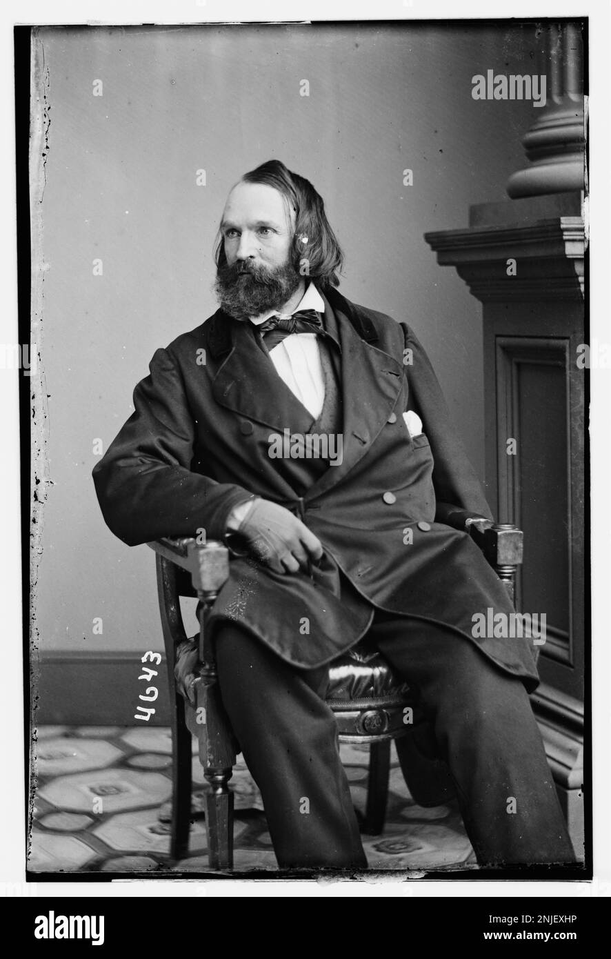 Portrait de Sidney Mount, artiste ou personnage historique reconnu pour son rôle dans l'histoire américaine du XIXe siècle. Banque D'Images