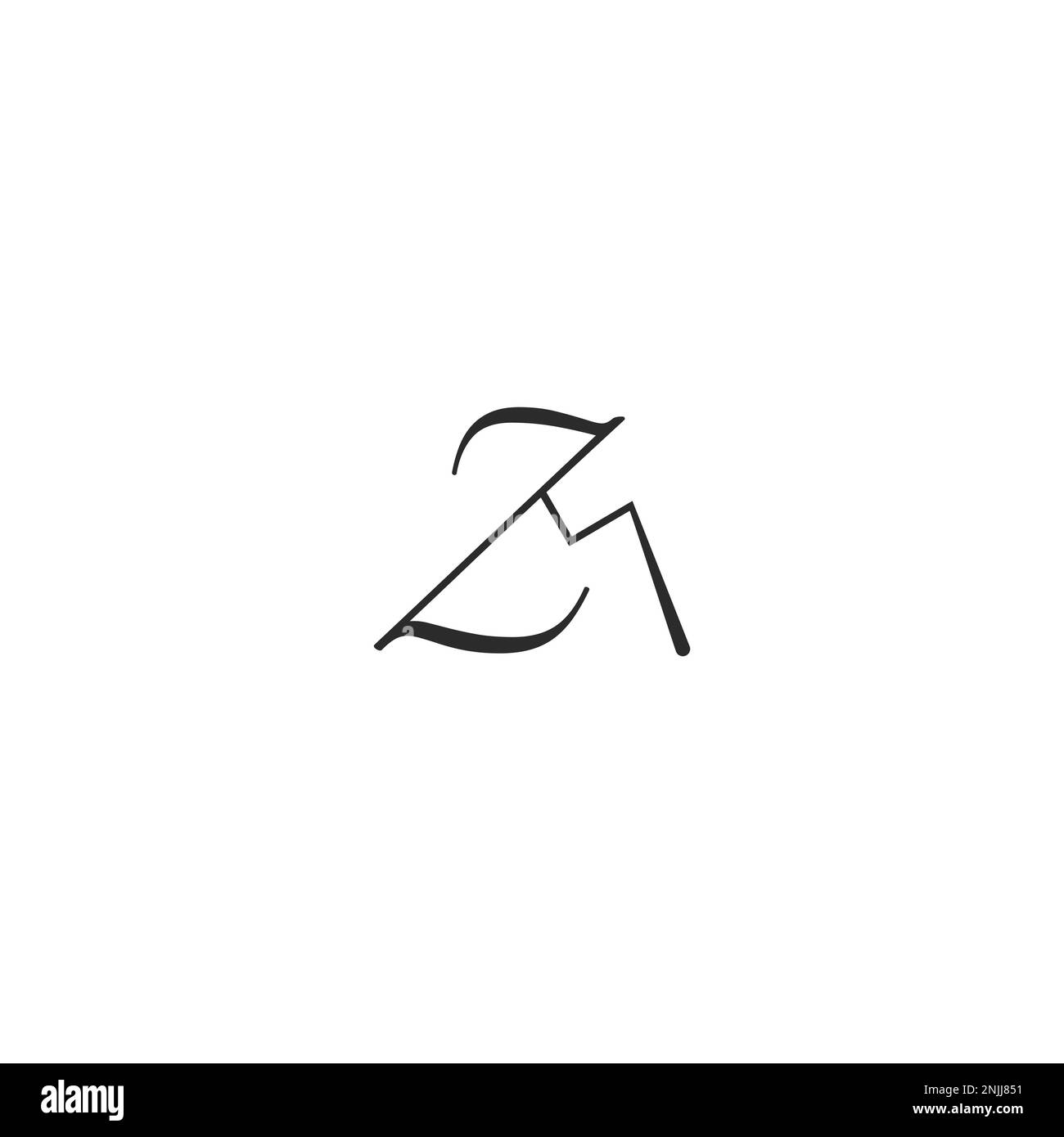 Lettres de l'alphabet initiales Monogram logo ZM, MZ, M et Z Illustration de Vecteur