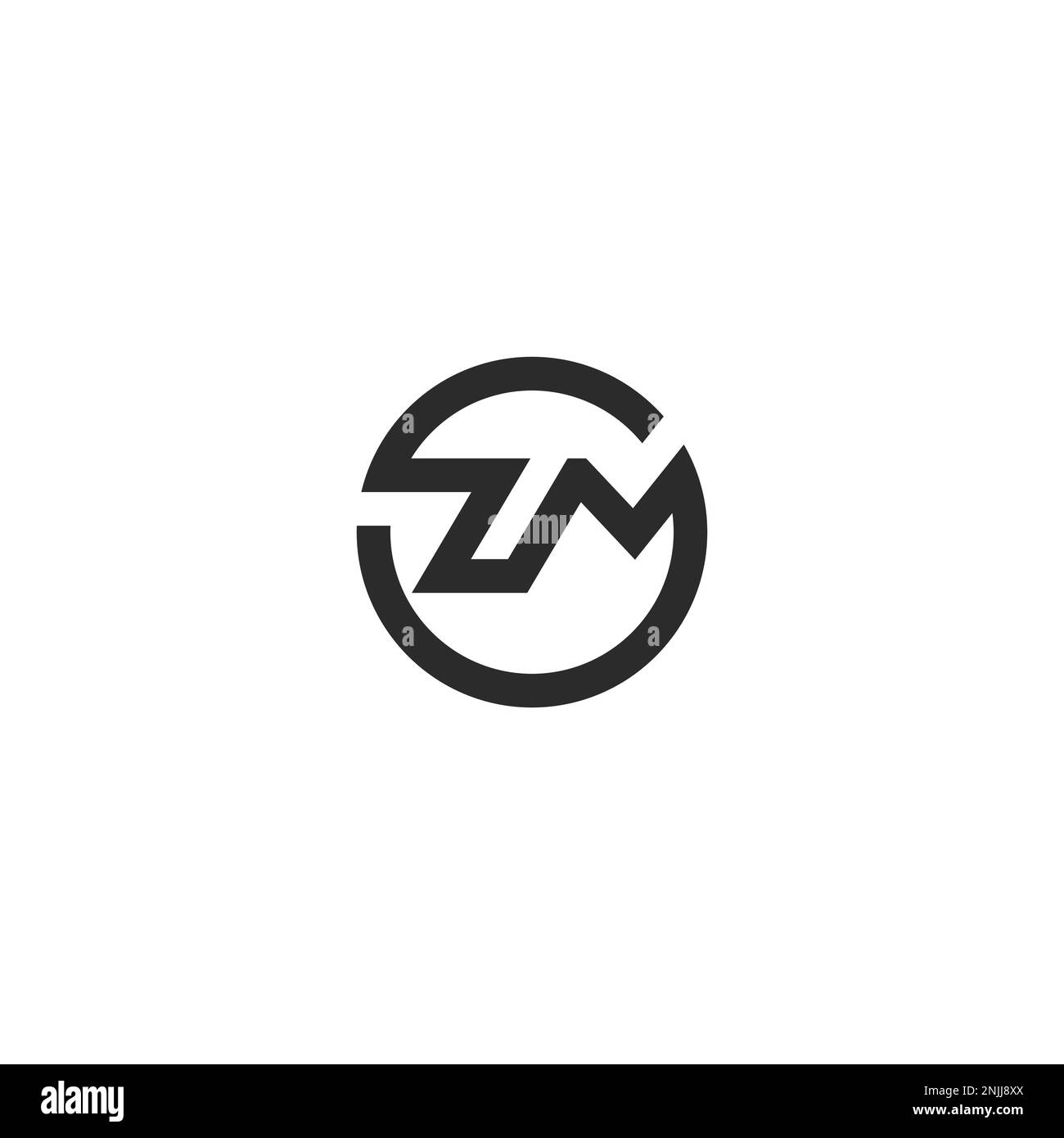 Lettres de l'alphabet initiales Monogram logo ZM, MZ, M et Z Illustration de Vecteur