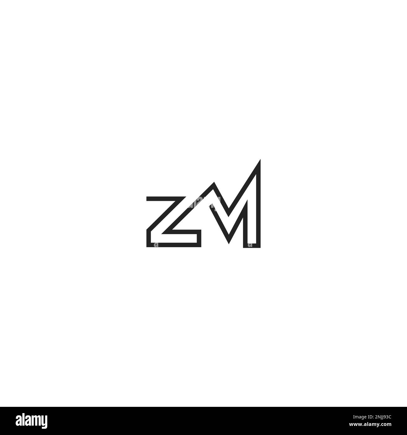 Lettres de l'alphabet initiales Monogram logo ZM, MZ, M et Z Illustration de Vecteur