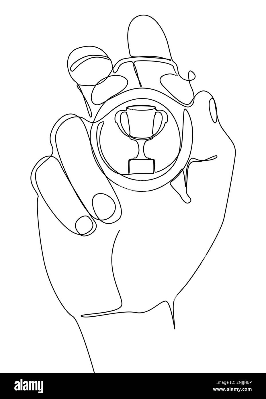 Une ligne continue de réveil avec prix. Concept de vecteur d'illustration à trait fin. Dessin de contour idées créatives. Illustration de Vecteur