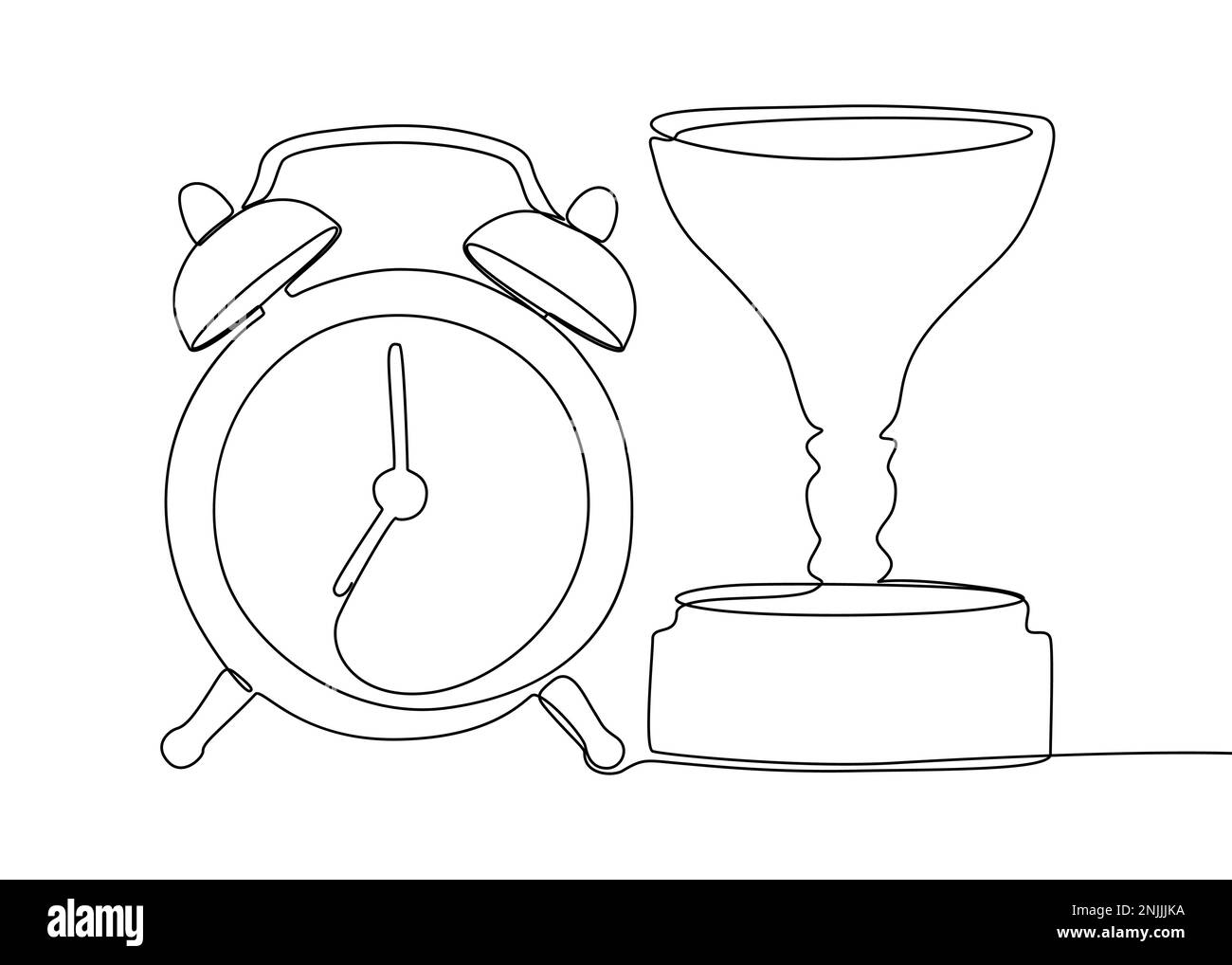 Une ligne continue de réveil avec prix. Concept de vecteur d'illustration à trait fin. Dessin de contour idées créatives. Illustration de Vecteur