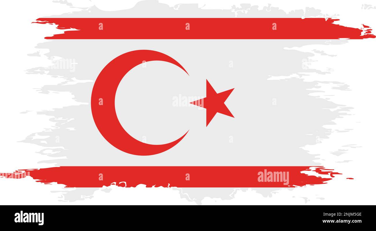 Drapeau de Chypre du Nord grunge pinceau couleur image, vecteur Illustration de Vecteur