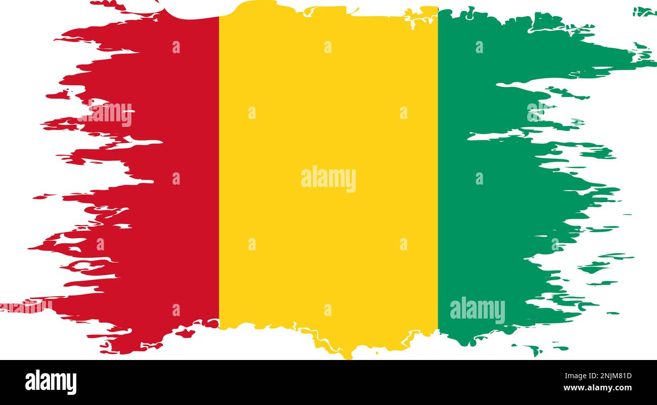 Image couleur de forme grunge drapeau de Guinée, vecteur Illustration de Vecteur