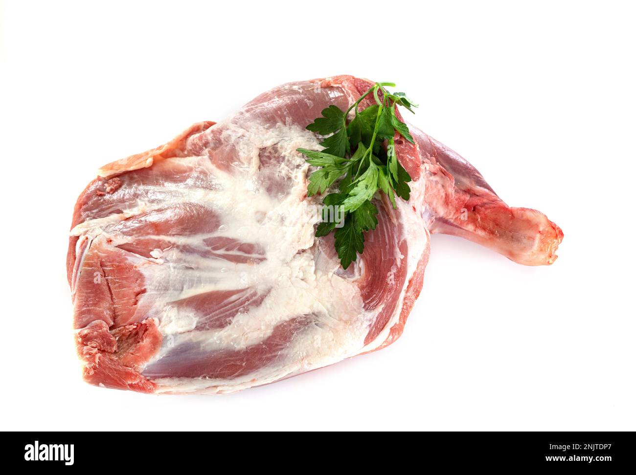 Epaule d'agneau in front of white background Banque D'Images