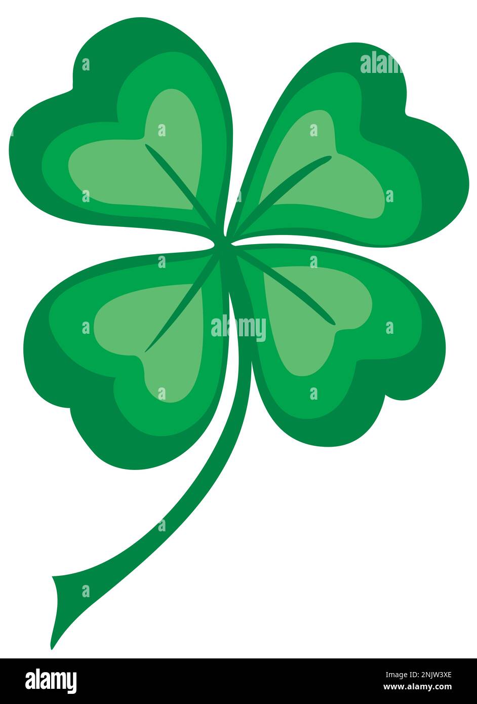 Trèfle à quatre feuilles vert de la Saint Patrick Banque D'Images