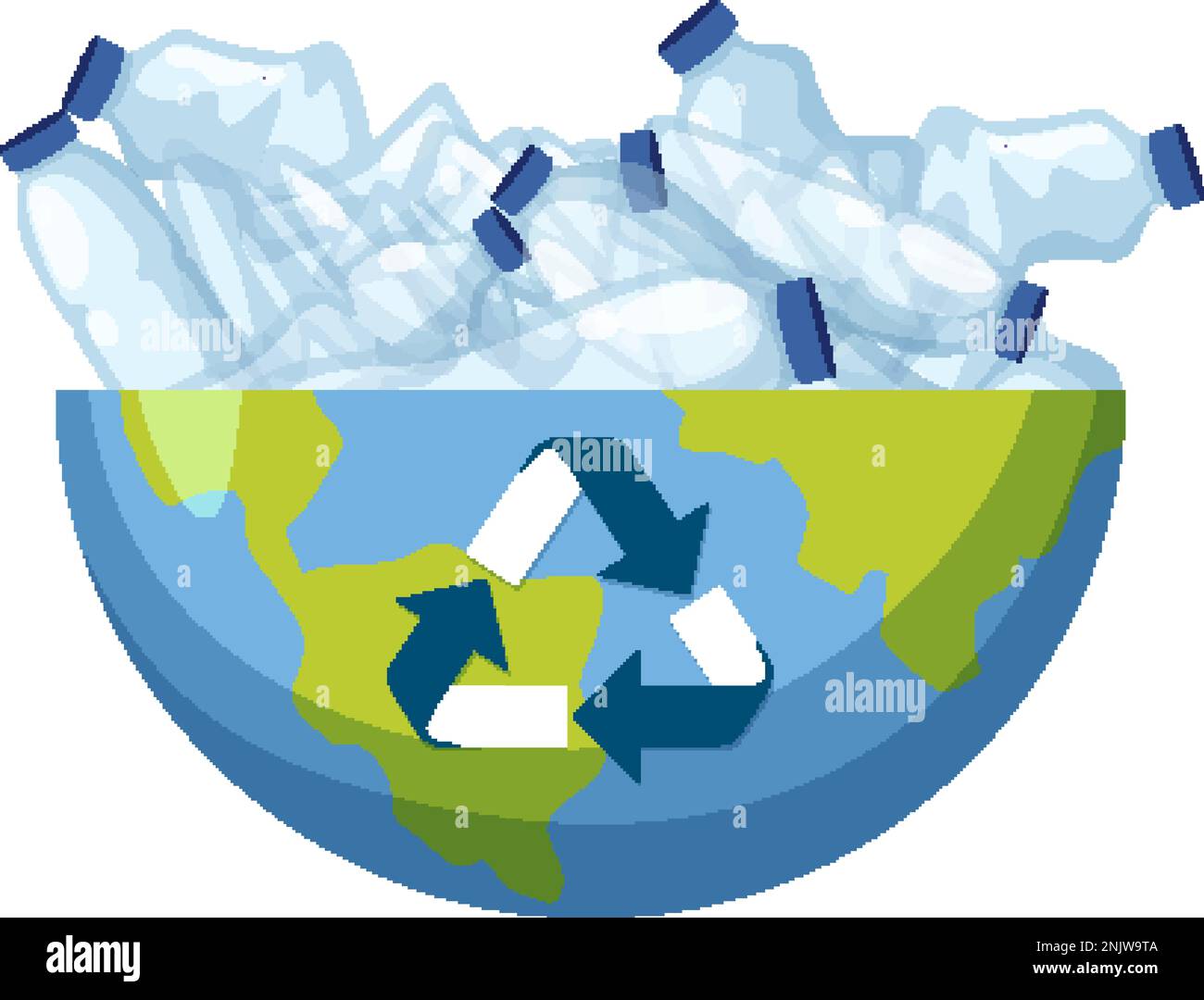 Illustration des bouteilles en plastique avec symbole de recyclage Illustration de Vecteur