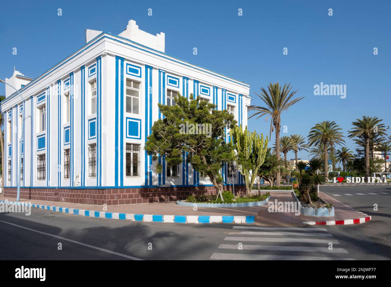 Afrika, Marokko, Südmarokko, Sidi Ifni, Rathaus Banque D'Images