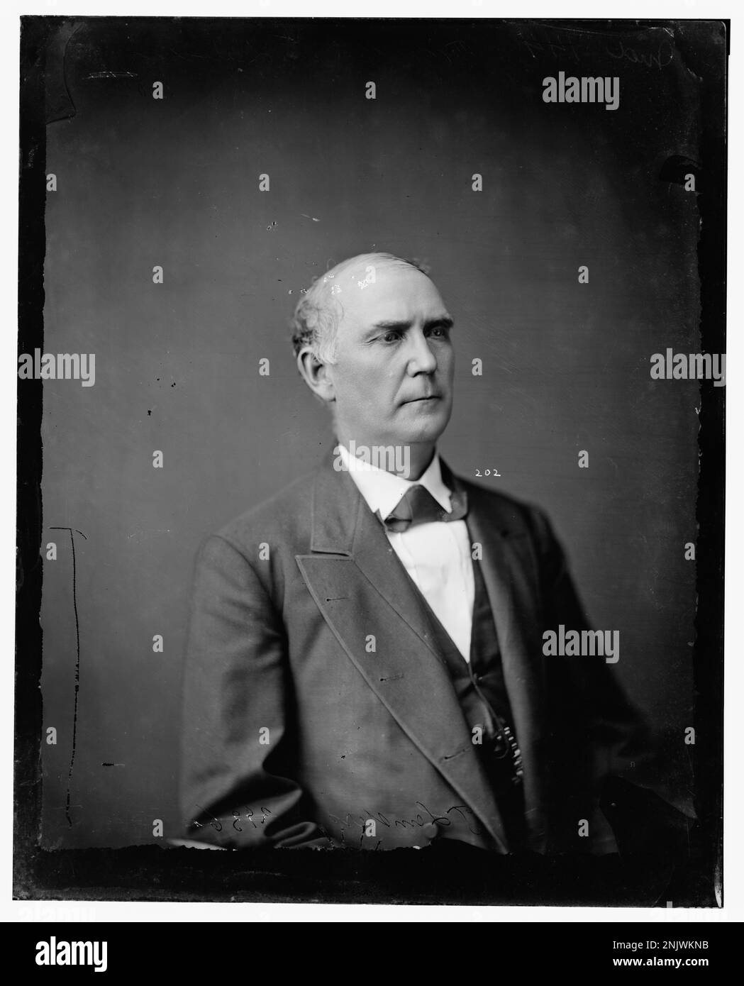 Portrait de Hon. Franklin Landers, une figure impliquée dans le développement de Brooklyn, Indiana, conservé dans la Brady-Handy Collection. Banque D'Images
