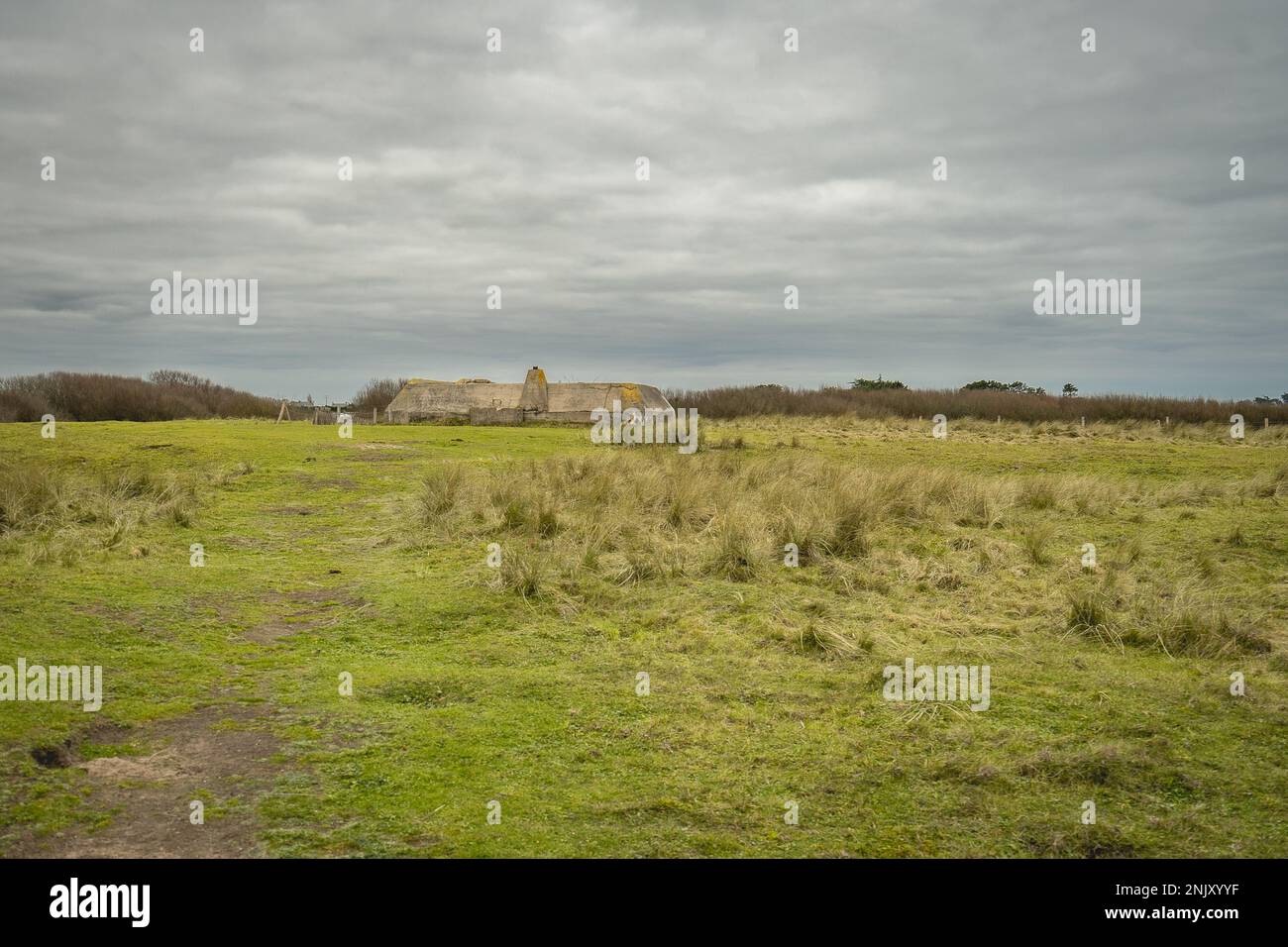 Bunkers allemands à Utah Beach France. Banque D'Images