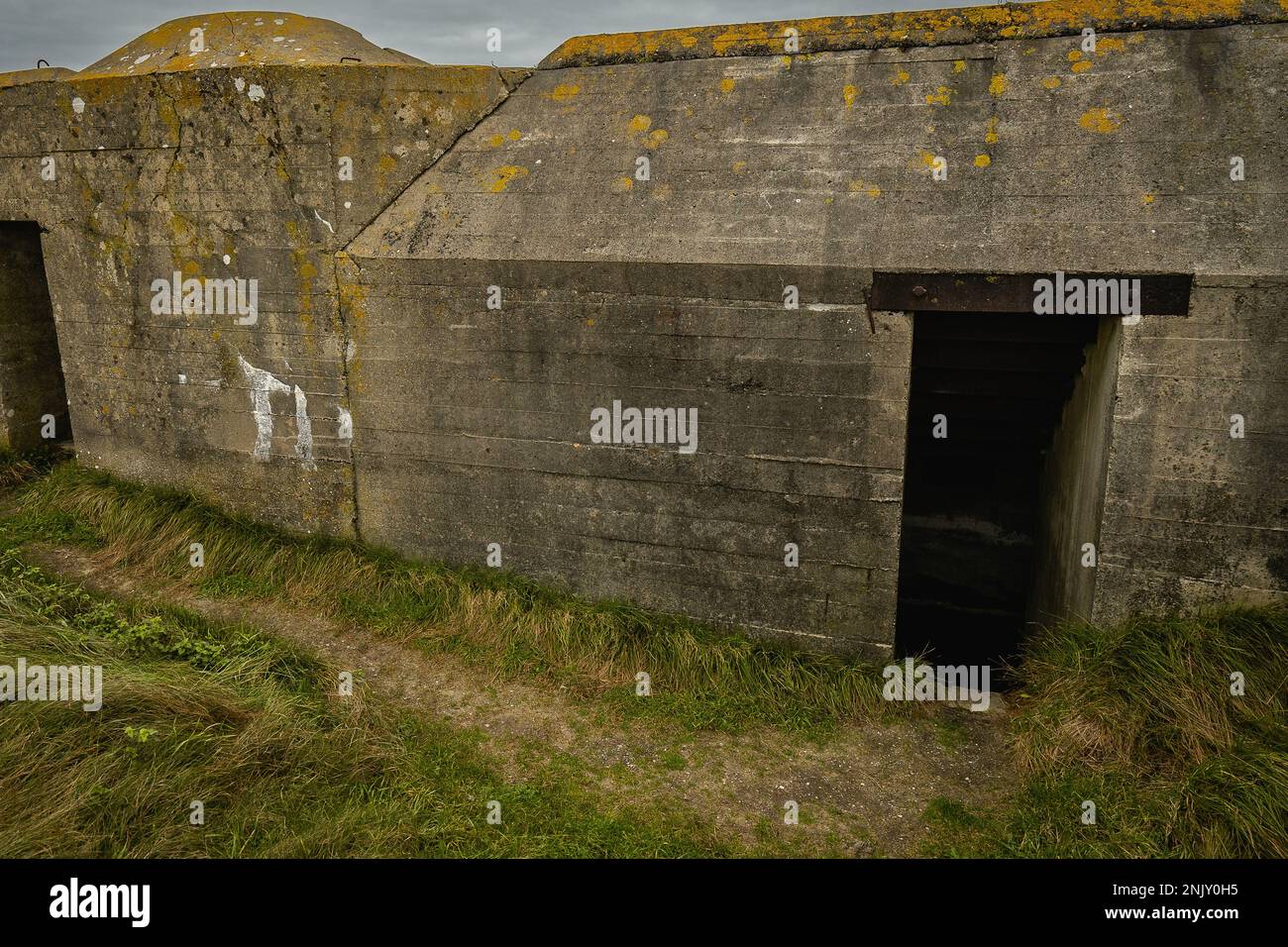 Bunkers allemands à Utah Beach France. Banque D'Images