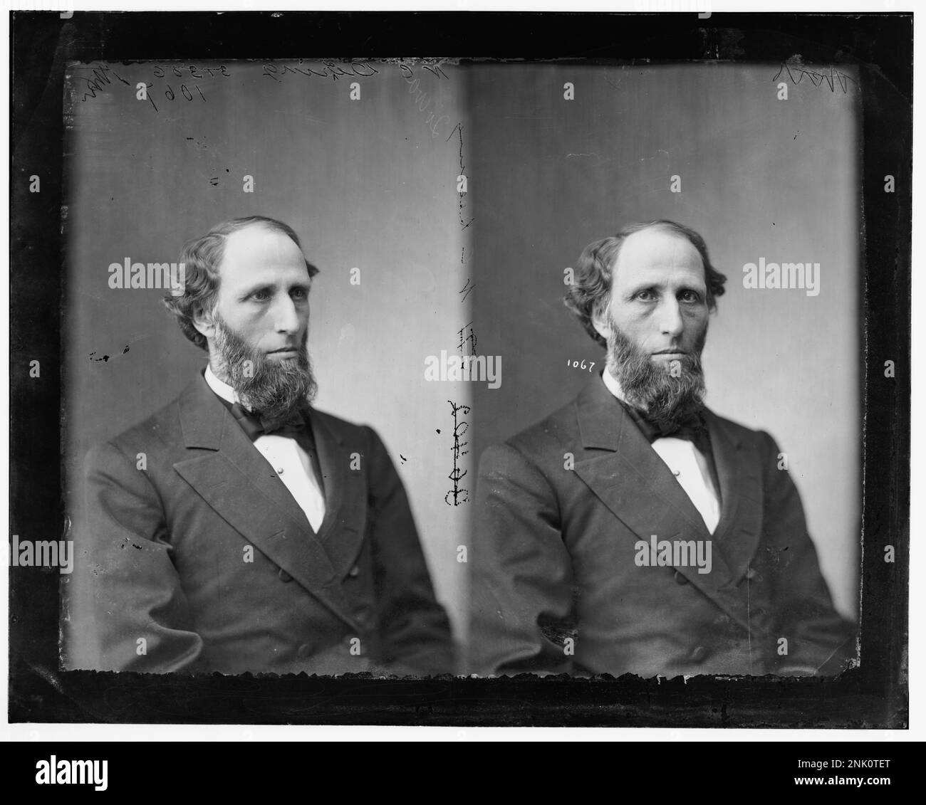 Hon. Nathaniel Cobb Deering, un homme politique américain de l'Iowa, capturé dans un portrait formel. Deering a occupé des postes politiques importants et a contribué au développement de la politique nationale et étatique. Banque D'Images