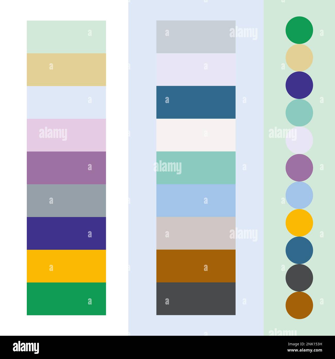Palettes de couleurs neutres en mode muet pour le jeu de vecteurs des concepteurs. Guide de la palette de technologies. Nuances de couleurs tendance. Correspondance des couleurs Harmony. Couleur intérieure. Illustration de Vecteur