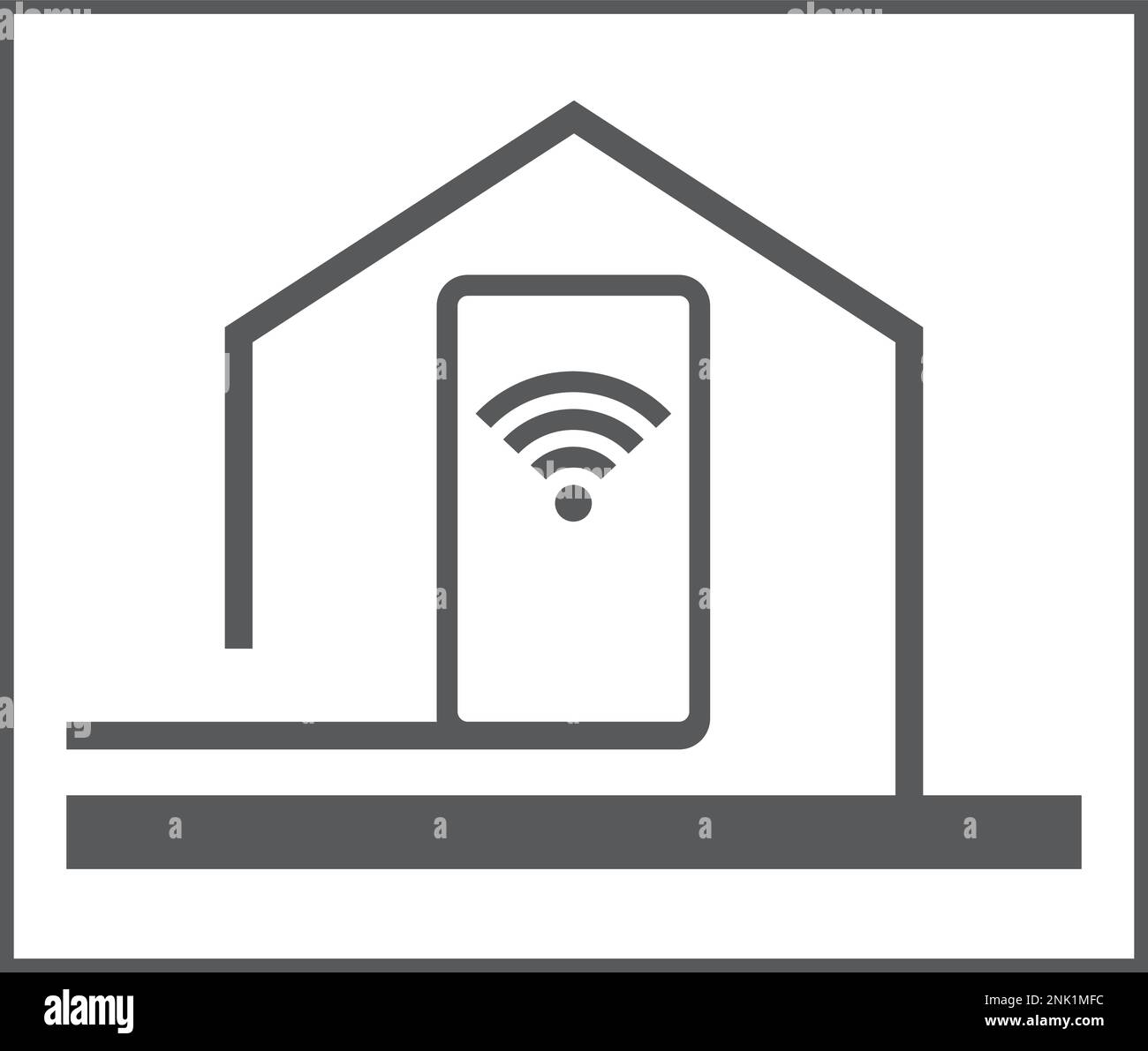 La technologie Smart Home permet de connecter un téléphone au bâtiment ou à l'appartement Illustration de Vecteur