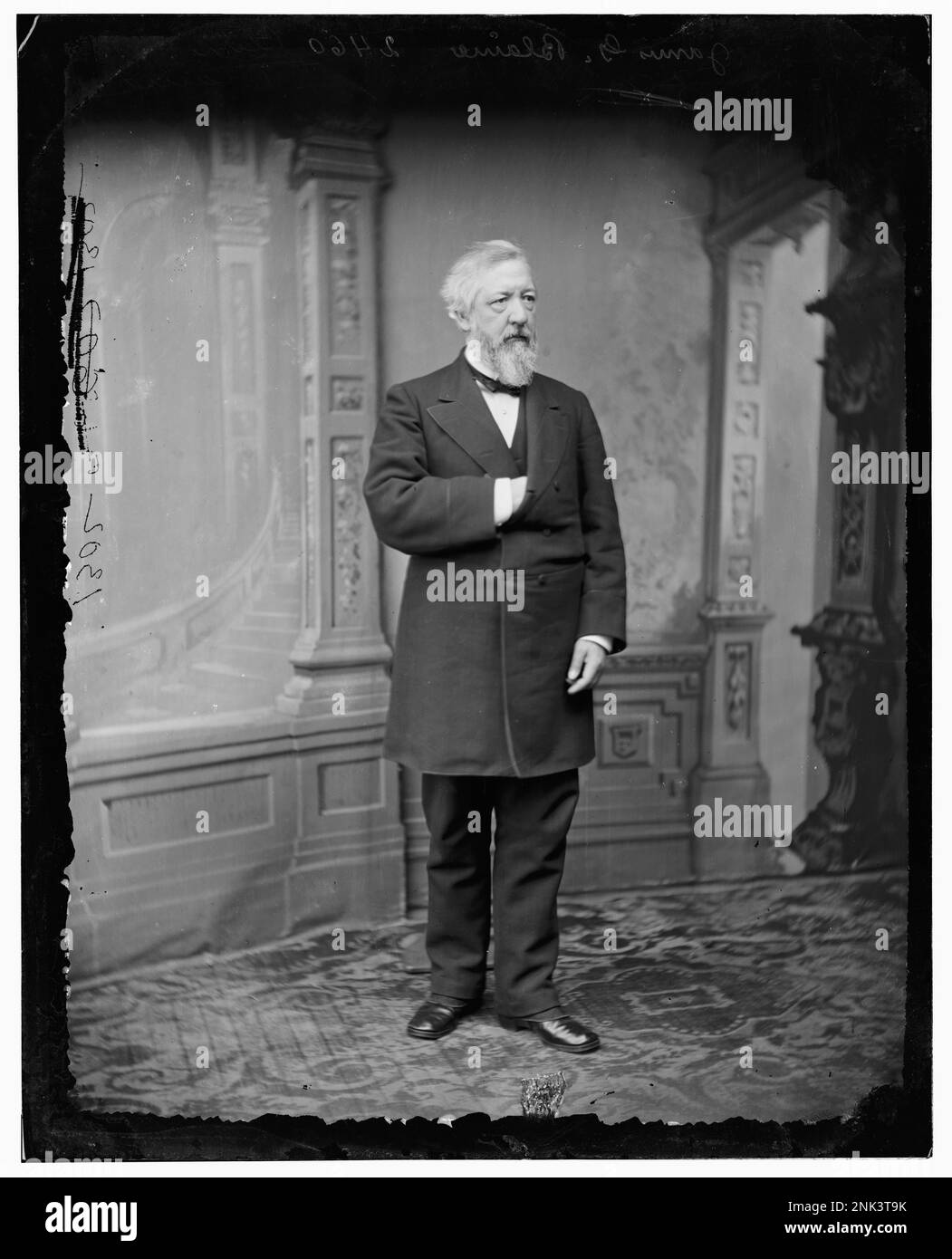 Portrait de Honor James G. Blaine, homme politique américain et secrétaire d'État. Blaine a été une figure de proue de la politique américaine à la fin du XIXe siècle, avec une influence significative dans la politique étrangère et intérieure. Banque D'Images