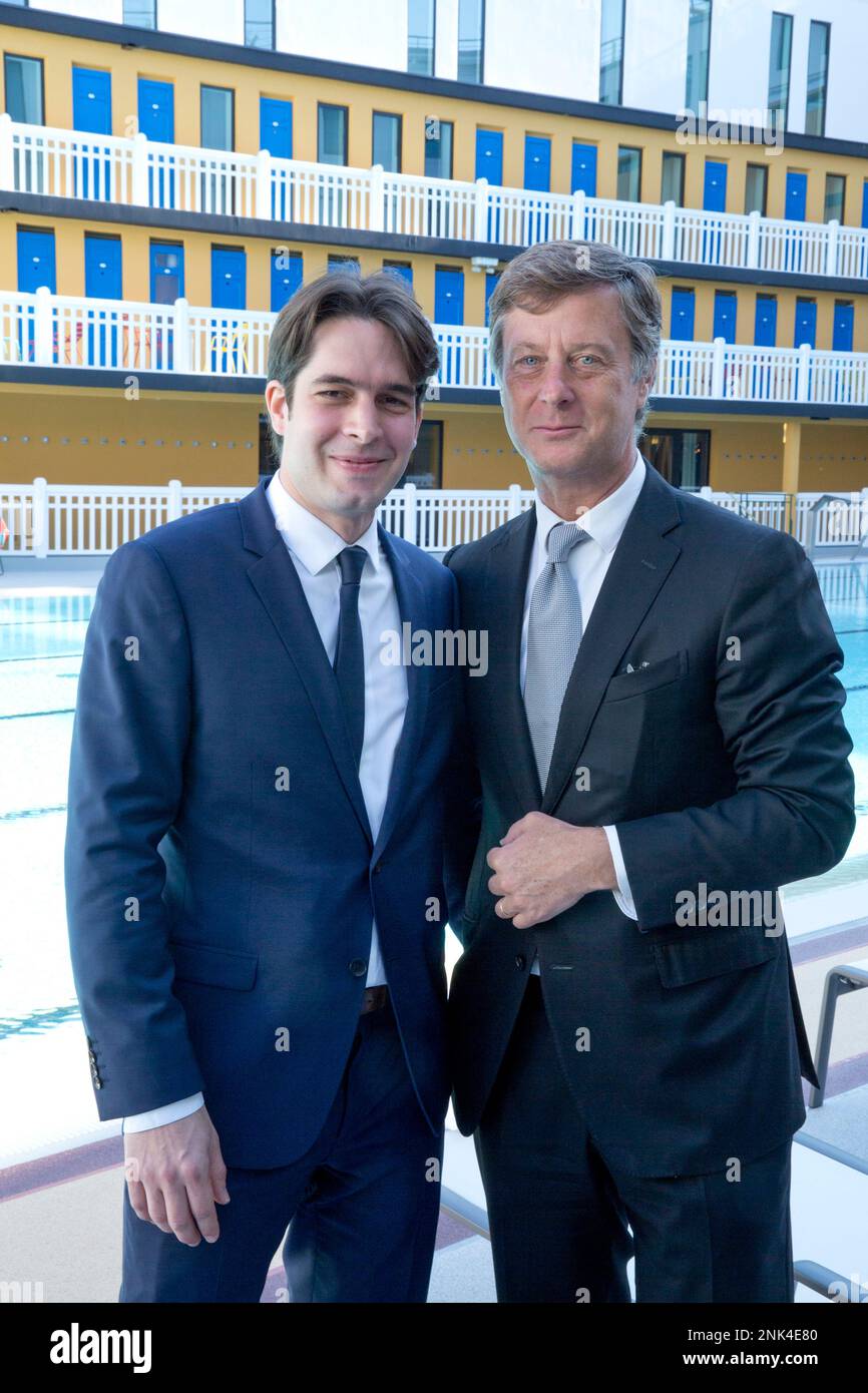 INAUGURATION DE LA PISCINE MOLITOR À PARIS SÉBASTIEN BAZIN PRÉSIDENT ACCOR DE LA PISCINE Banque D'Images