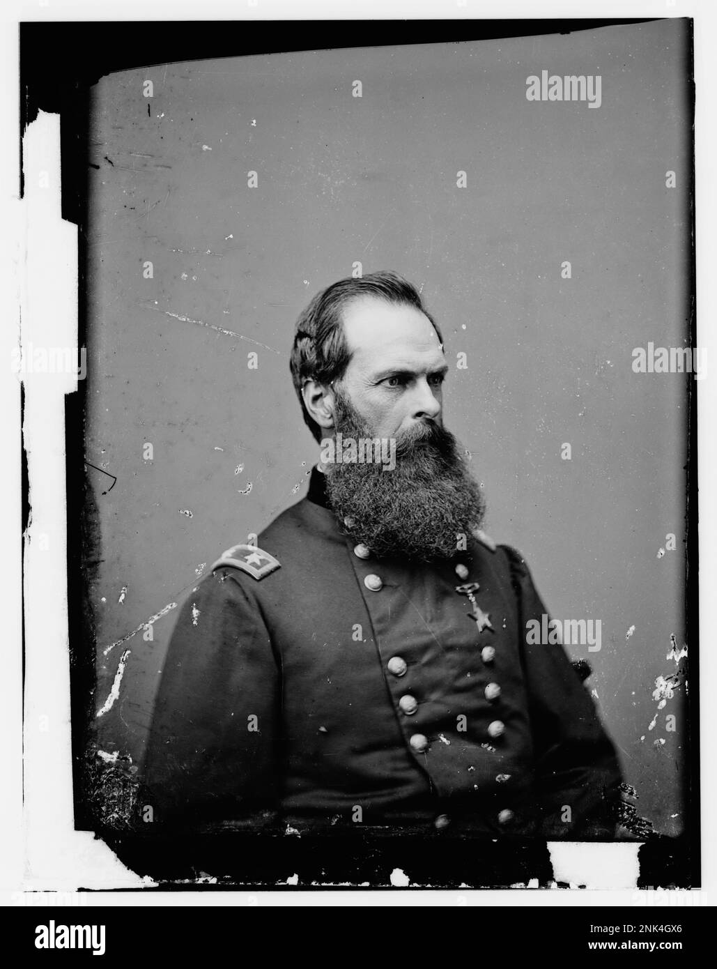 Portrait du général J.W. Geary, officier de l'armée de l'Union, capturé dans la collection Brady-Handy de la Bibliothèque du Congrès. Banque D'Images