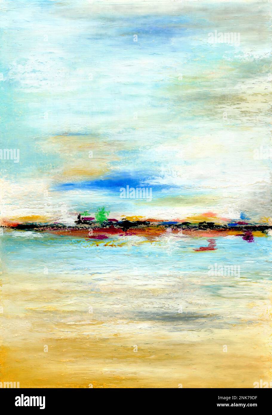 Arrière-plan abstrait pastel à l'huile. Peinture originale sur papier. Banque D'Images